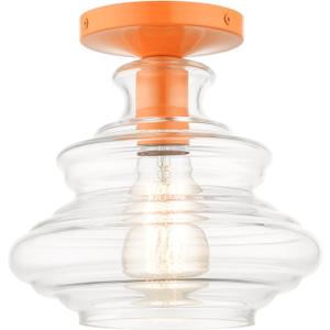 Livex Lighting, 52830-77, Everett, Semi-Flush, Shiny Orange