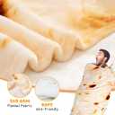 Gifts for Women Tortilla Blanket Adult Size 71 Inch, Graduation Gifts for Men and Women, Baptisms Gifts for Girl, Taco Food Burrito Blanket for Adult, Flannel Blanket Funny Gifts for Girlfriend (Beige)