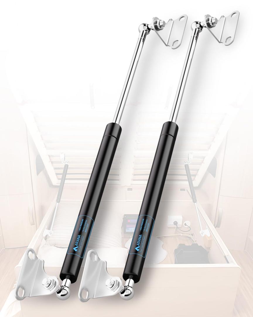 ARANA 15 inch Lift Support Struts Gas Spring Shocks 300 N/67 LB Per Prop for RV Bed Floor Hatch Trap Door TV Cabinet Heavy Duty Box Lid Window Camper Shell with L Mounts 2Pcs