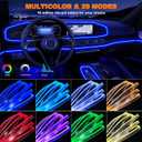 Jushope Interior Car LED Strip Lights with Wireless APP and Remote Control, RGB 5 in 1 Ambient Lighting Kits with 236 inches Fiber Optic, 16 Million Colors Car Neon Lights, Sync to Music