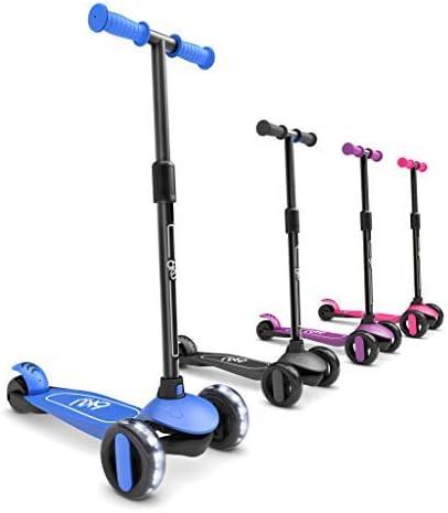 6KU Scooter for Kids Ages 3-10 with Flash Wheels, Kids Scooter 4 Adjustable Height, Toddler Scooter Extra-Wide PU LED Wheels, 3 Wheel Scooter for Kids for Girls & Boys Learn to Steer (blue)