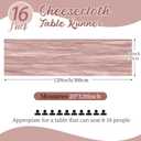 16 Pack Dusty Pink Cheesecloth Table Runners 20x120 Inch Gauze Table Runner Cheese Cloth 10FT Pink Table Runner Rustic Sheer Runner for Wedding Birthday Party Baby Shower Table Decor