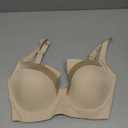 Plus Size Push Up Bras for Women Back Fat Smoothing Bra Comfort Lightly Underwire T-Shirt Bra (44DD, Beige)