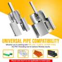 2PCS Integrated Internal & External Pipe Threading Tool with 1/2'' & 3/4'' Dies, Electric Drill Compatible 2 in 1 Pvc Pipe Threader Kit, Dual-Function Pipe Thread Cutting Tool