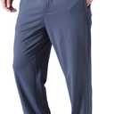 Zoulee New Men's Front Zipper Fly Open-Bottom Sweatpants Jogger Pants (Medium, Dark Grey)