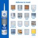 GE All Purpose Silicone Caulk, Clear, 10 fl oz Cartridge, 1 Pack - 100% Waterproof Silicone Sealant, Stronger Adhesion, Freeze & Sun Proof