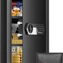 25.6'' Tall Fireproof Wall Safes Between the Studs, Fire Security In Wall Safe with Digital Keypad, 2 Removable Shelves and Fireproof Bag, Anti-Theft Hidden Wall Safe for Home, Pistols, Cash