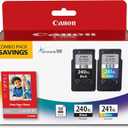 Canon PG-240 XL / CL-241 XL Genuine Ink Value Pack (2 Cartridges) with 50-Sheet Photo Paper, Compatible with MG2120/3120/4120/2220/3220/4220/3520/3620, MX372/392/432/452/472/512/522/532, TS5120