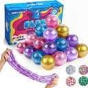 24 Pack Slime Valentines for Kids -No Messy Glitter Clear Slime Kit for Girls 8-12 with Sequins, Non Sticky Stress Relief Toy for Kid & Adult, Princess Toys, Party Favors, Classroom Prizes