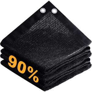 DIFY 4×6 FT, 90% Black Shade Fabric Sun Shade Cloth with Grommets, Outdoor Mesh Trap for Garden Plants Cover, Greenhouse, Chicken Coop, Black Patio Netting
