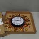 Indoor Outdoor Thermometer, Sun Wall-Mounted Thermometer with Humidity, Easy to Read Decorative Outside Thermometer for Patio, Garden, No Require Batteries (Orange)