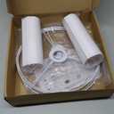 Lamp Shades Set of 2, Drum Lampshade for Table Lamps Floor Lamp, 12" Top X 12" Bottom X 8" High White Large Line Fabric Lamp Shades, Easy Assembly Replacement Lampshades