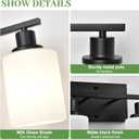 MOKATNG 4-Light Bathroom Light Fixtures, Vanity Light with Milky White Shades, Matte Black Bathroom Light Fixtures Over Mirror, Modern Bathroom Wall Lamp for Mirror Living Room Cabinet Bedroom