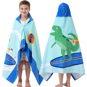 Kids Bath Towels, Kids Towel Girls Boys Hooded Beach,Bathroom,Pool Swim Towels 30 50 INCH Large Size Ultra Absorbent Cute Cartoon Animal Full Vitality 100% Cotton Wearable Wrap for Child