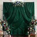 30ftx10ft Wrinkle Free Hunter Green Backdrop Curtains for Party Background, 6 Panles Silky Green Photo Backdrop Drapes Back Drop Cloth for Wedding Birthday Photography Baby Shower Decor