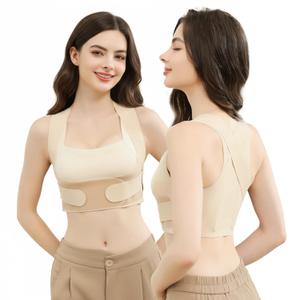 Hypoke Luxurious Upper Back Brace Posture Corrector for Women, Invisible Back Posture Corrector Women with Lycra Design, Skin-feel Upper Support Straightener, Lightweight & Breathable X-Shape Trainer(Small)
