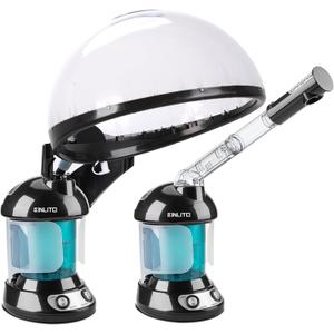 2-in-1 Hair and Face Steamer, Hair Steamer Humidifier for Deep Conditioning & Facial Steamer for Deep Cleaning, Tabletop Steamer with UV Ozone for Personal Care Use Home Spa Salon