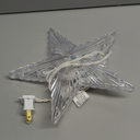 Christmas Tree Topper Lighted Star with Built-in 10 Replaceable Bulbs, 9.5 Clear Five-Pointed Star Tree Topper Plug in for Indoor Office Xmas New Year Holiday Tree Decoration, Warm White