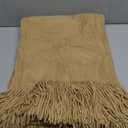 Vonty Light Brown Knitted Blanket with Tassels Fringe 50" x 60", Super Soft Knit Throw Blanket, Farmhouse Decorative Lightweight Blanket for Couch, Sofa, Bed