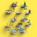 BlissBox 12-Pack Floating Display Shelves for Wall Compatible with Lego Building Bricks, 5 5.5 Inch Dual-Sided 16 17 Studs for Brick Storage and Display, ABS Display Shelf for Room Decor, Gray