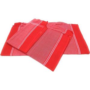 Red Color Cotton Stripped Lal Parna/Gamcha/Angvastra/Bath Towel/Kasi/Kashi Red for Pandit Purohit Pooja Path Samagri Puja Hawan havan Anushthan Items (Pack of 4) Religious Events