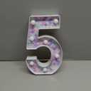 Mermaid Birthday Party Decoration, Decorative LED Glowing Numbers Mermaid Theme Marquee Digital Lights Table Centerpiece for Kids Under The Sea Birthday Baby Shower Party Decoration(5)