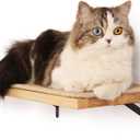 FUKUMARU Cat Wall Shelves, 17 x 10 Inch Cat Walls Furniture with Sisal Mat, Solid Rubber Wood Floating Shelf with Upgraded Installation, Kitten Wall Tree for Sleeping, Playing and Scratching