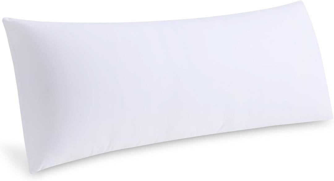 Leeden Full Body Pillow for Adults, Firm and Fluffy Long Pillow Insert, Breathable Pillow for Side Sleepers and Bed Support20x54 White