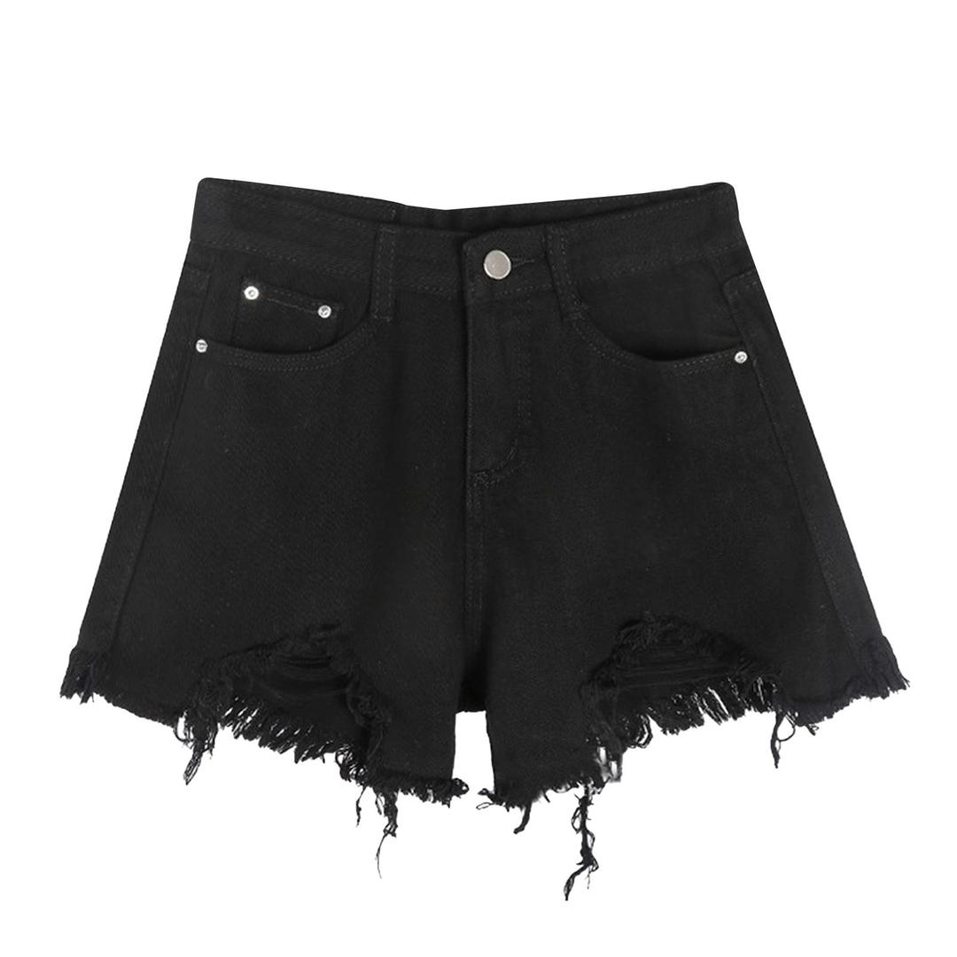 Plus Size Jean Shorts Womens High Waisted Ripped Distressed Frayed Raw Hem Loose Denim Shorts Summer Casual Jeans XXL