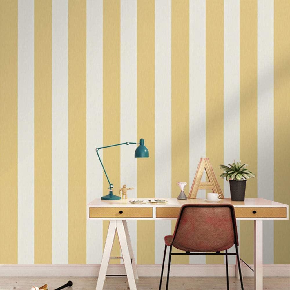 Peel and Stick Vinyl Yellow and White Striped Wallpaper Contact Paper Wallpaper Self Adhesive Stripe Shelf Liner Dresser Drawer Cabinets Liner Furniture Wall Paper Sticker Removable (17.7x117 Inches)