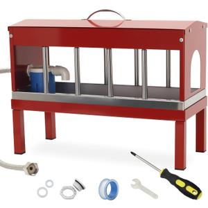 Automatic Chicken Waterer Stainless Steel Water Feeder with Stand Poultry Water Dispenser for Pigeon, Duck, Goose