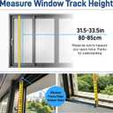31.5-33.5 Inch White Vertical Window Exhaust Fan for Sliding Windows, 31.5-33.5in / 80-85cm