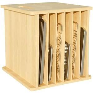Sawjut 7 Tier Wooden Tray Dividers for Cabinets Cookie Sheet Organizer for Pot, Pans, Baking Tray Organizer for Kitchen Documents Storage(20" W x 16.5" H x 15.2" D)