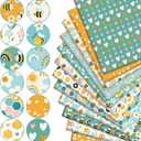 2 x FYSUIMU 12Pcs Summer Cotton Fabric Bundles Bee Flower Fat Quarters Colorful Cartoon Sewing Fabrics for DIY Craft Party Decor, 18 x 22 Inch
