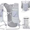 Lightweight Running Hydration Vest for Women Men, Breathable Adjustable Hydration Backpack with 1.5L Water Bladder Bag for Hiking, Trail, Running, Marathons, Cycling Gray