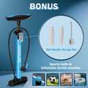 Topward Bicycle Tire Pump Portable, Hand Air Pump for Bike Exercise Balls Inflatables, Fits Presta & Schrader Valve, Bike Floor Pump with Ball Pump Needle for Soccer Volleyball Basketball Inflator