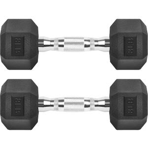 Hex Dumbbells Rubber Coated Cast Iron Hex Black Dumbbell Free Weights for Exercises