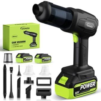 Handheld Car Vacuum Cordless, Portable Cars Vacuum Cleaner with High Power, Powerful 4-in-1 Hand Held Air Duster Fast Cleaning for Car,Home,Office,Pet HairGreen