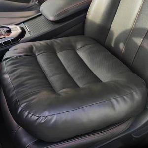 Booster Car Seat Cushion, Thick Leather Car Seat Cushion Pad for Adult to Raise Height, Portable Backless Car Seat Pillow with Handle for Trucks Driving, Suvs, Office Chairs, Wheelchairs (Black), Large