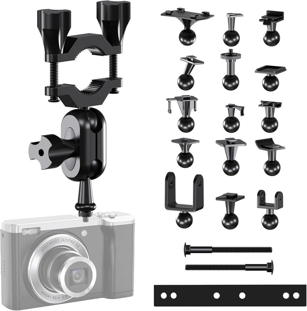 Dash Cam Mount, Rearview Mirror Bracket Installation Kit, for Rove APEMAN CHORTAU VANTRUE Crosstour Old Shark GoPro Roav YI Z-Edge KDLINKS Falcon Zero Peztio and Most Dashcam DVR GPS,16 Connectors