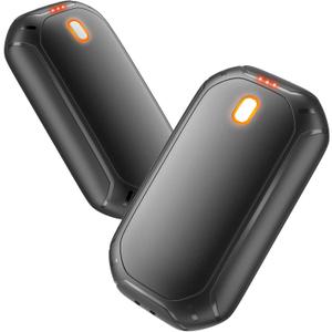 2 Pack Hand Warmers Rechargeable, 2025 New Portable Magnetic Electric with 12hrs Warmth, Double-Sided Heating Pocket Size for Outdoors, Camping - Winter Gifts for Women Men