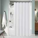 Biscaynebay Fabric Shower Curtain Short Stall Liners 72" W X 65" L, White Water Resistant Bathroom Curtains, Rust Resistant Grommets Top Weighted Bottom Machine Washable