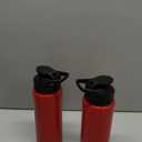 Chengu 10 Pcs 25oz Reusable Aluminum Water Bottle Bulk Lightweight Outdoor Sports Water Bottles Easy Carry Leak Proof for Travel Gym Camping Hiking Fishing, Snap Lid (Red)