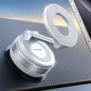 JOYROOM Magsafe Car Mount, Vacuum Car Phone Mount with Strong Magnetic, 360 Metal Strut Suction Cup Phone Mount for iPhone 17 Pro Max/16 15 14 13 12 Series& Android Magsafe Case, White