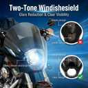 Quarter Fairing Windshield Kit for Harley Dyna 20062017, Street Bob FXDB, Super Glide FXD FXDC, Low Rider FXDL FXDLS, Club Style Front Fairing, w/ Brackets Quick-Release 49mm Fork Clamps