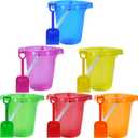 Holady 7.6" Inch Sand Beach Buckets Pail and Sand Shovels Set for Kids,Sand Bucket Water Bucket for Beach Fun Great Summer Party Accessory