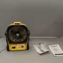 Battery Operated Fan for Dewalt 20V Max battery, Portable Fan with AC Adapter & LED Lights, 4 Speeds & Hook, Cordless/Camping/Battery Powered fan, for Outdoor Jobsite (Battery Not Included)