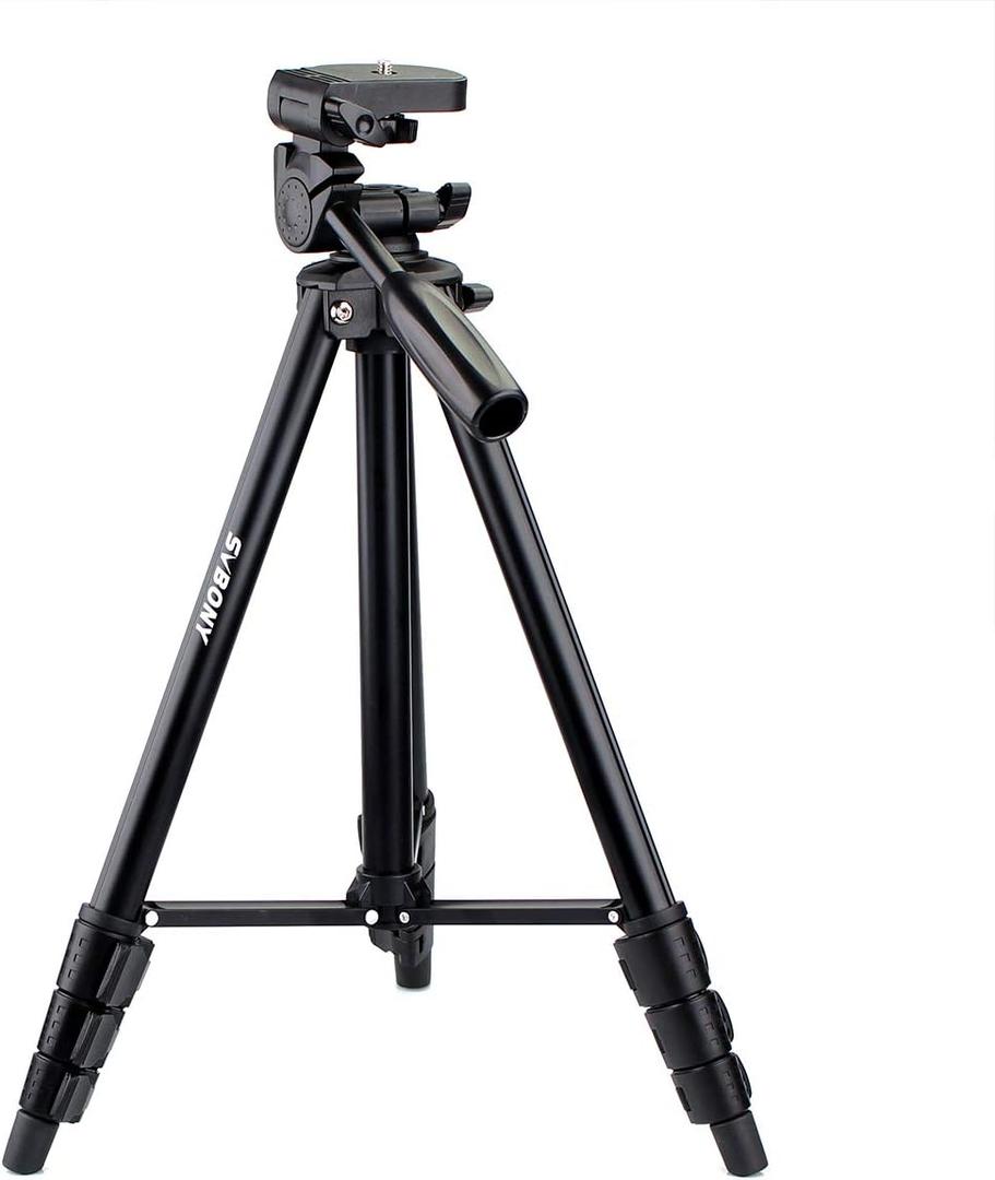 SVBONY SV101 Spotting Scope Tripod 54 inches Travel Tripod Digital SLR Camera Video Spotting Scope Aluminum Alloy Portable Anti-Skid Tripod for Photograph with Carrying Bag