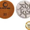 (3PACK) 80MM/3" Professional Diamond Floor Polishing Pad for Concrete, Terrazzo, Stone Floor, Velcro Backed for Floor Grinder, Wet& Dry Use-Premium Quality(Grit 100# x3pcs)