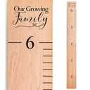 Headwaters Studio Wooden Growth Chart Kids Height Chart, Wall Measurement for Kids, Height Chart for Wall, Growth Ruler for Children Our Growing Family, Natural (6.7" to 6.5")